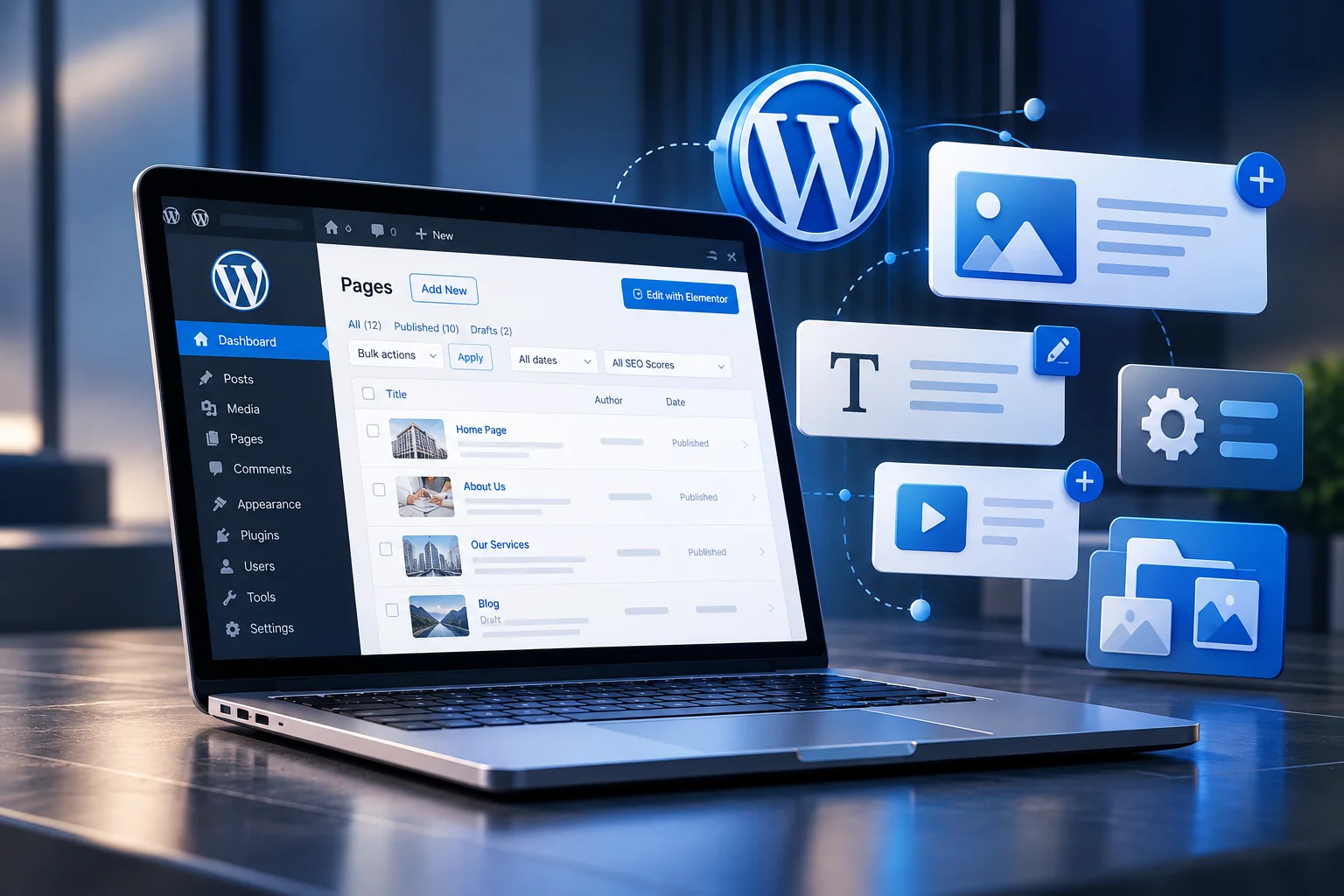 إدارة المواقع الإلكترونية وتحديث المحتوى ومتابعة المهام